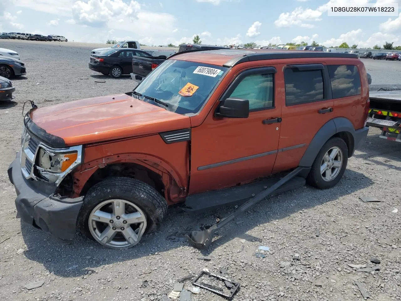 2007 Dodge Nitro Sxt VIN: 1D8GU28K07W618223 Lot: 60079804