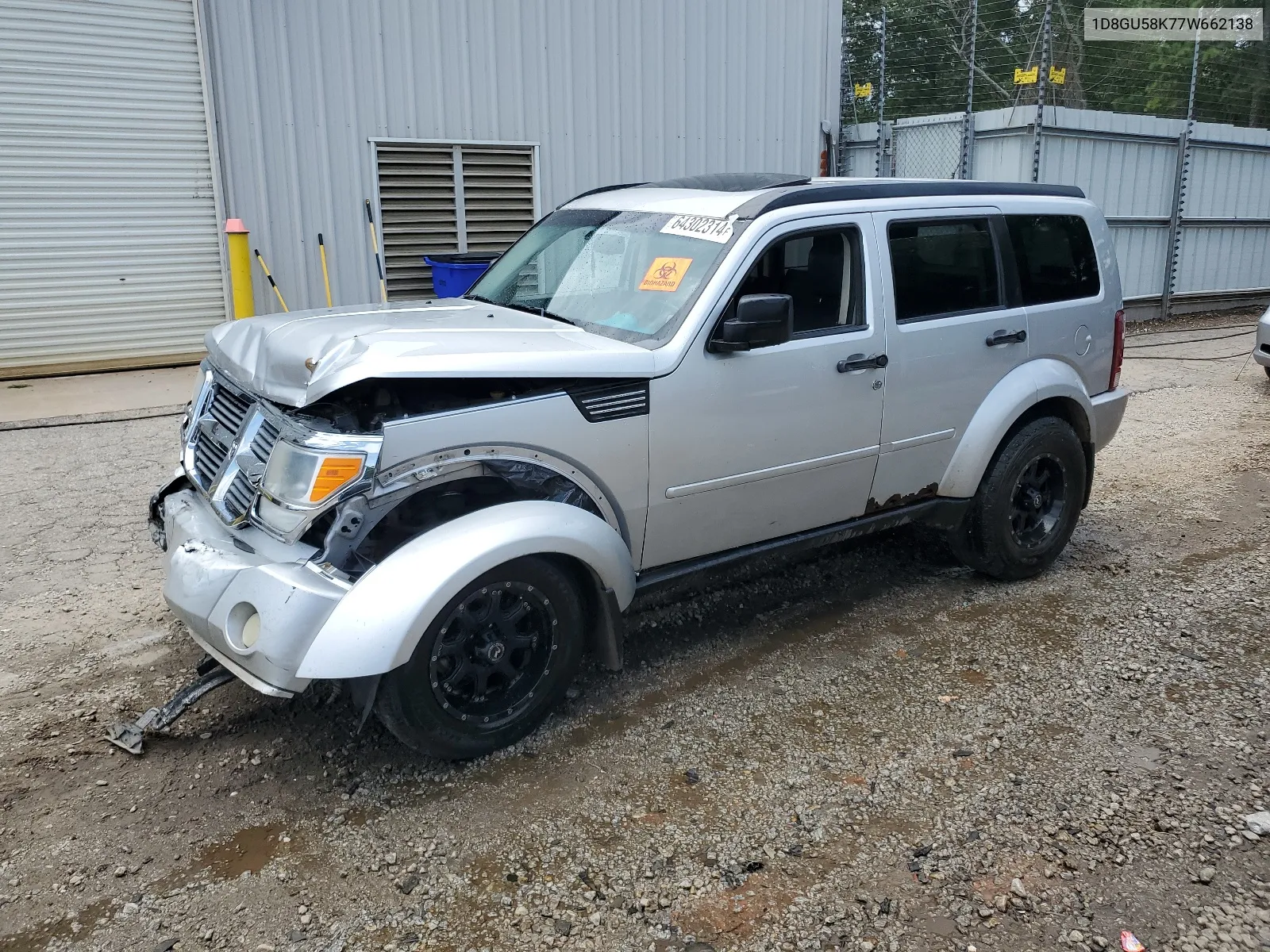 2007 Dodge Nitro Slt VIN: 1D8GU58K77W662138 Lot: 64302314