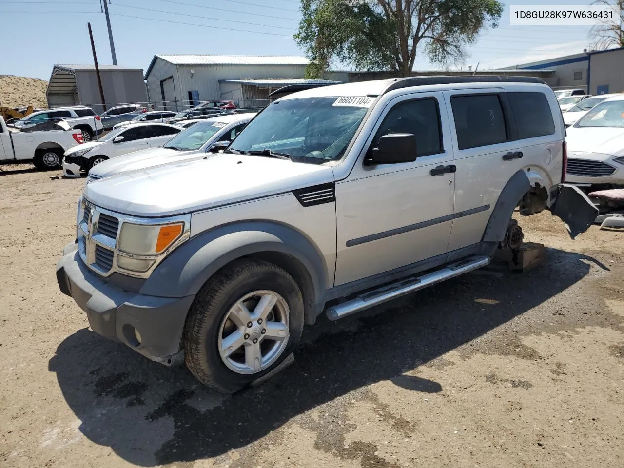 2007 Dodge Nitro Sxt VIN: 1D8GU28K97W636431 Lot: 66031104