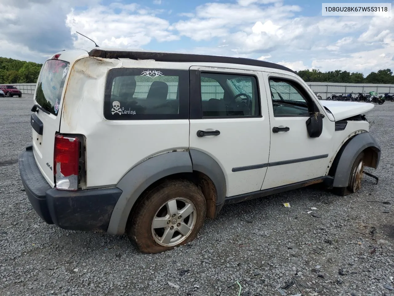 2007 Dodge Nitro Sxt VIN: 1D8GU28K67W553118 Lot: 67890634