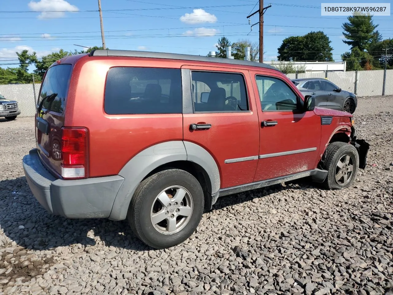 2007 Dodge Nitro Sxt VIN: 1D8GT28K97W596287 Lot: 69810934