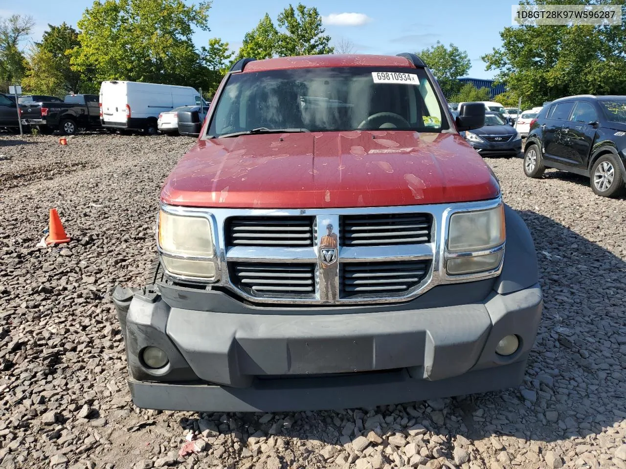 2007 Dodge Nitro Sxt VIN: 1D8GT28K97W596287 Lot: 69810934