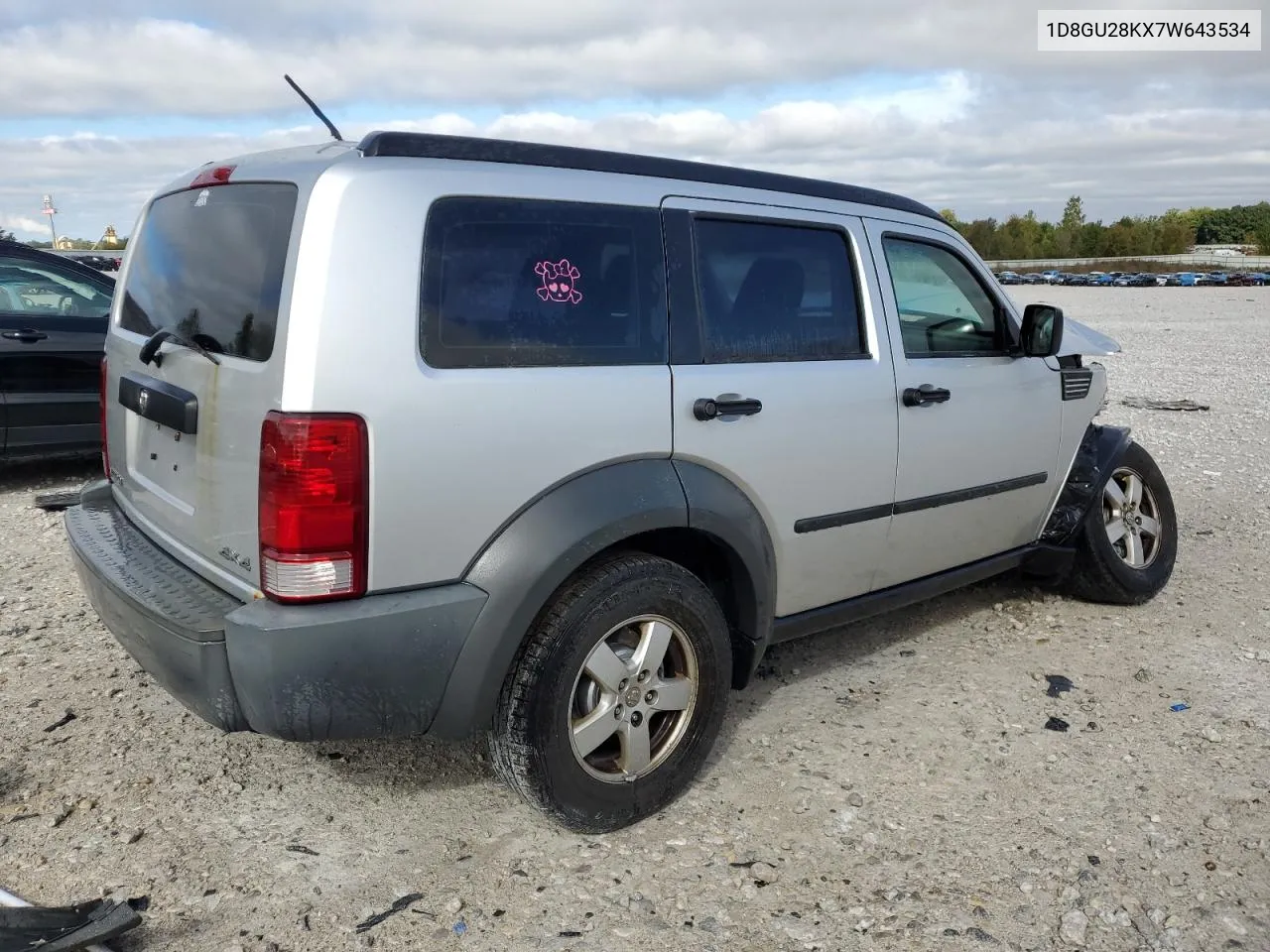 2007 Dodge Nitro Sxt VIN: 1D8GU28KX7W643534 Lot: 72565414