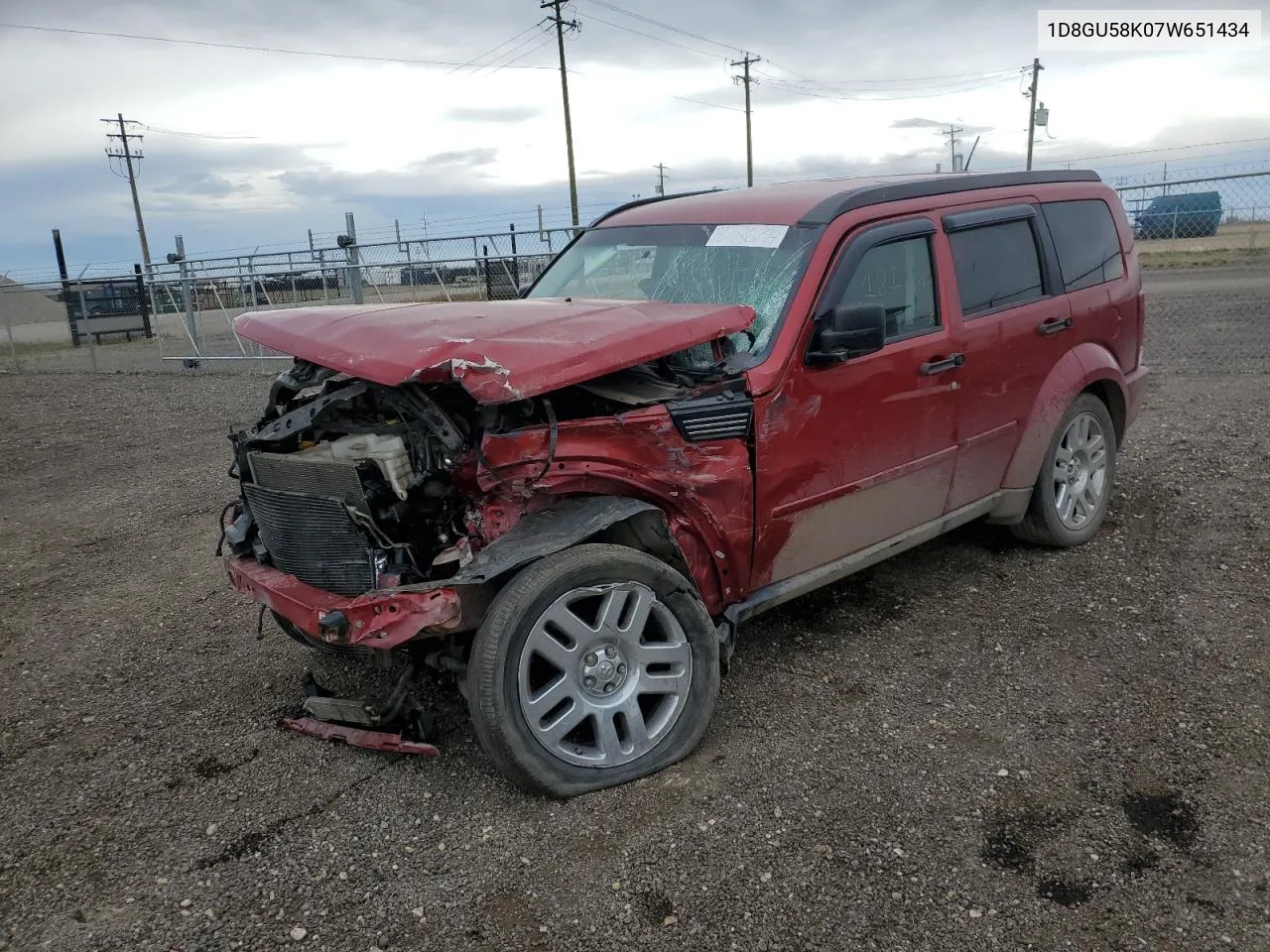 2007 Dodge Nitro Slt VIN: 1D8GU58K07W651434 Lot: 76686794