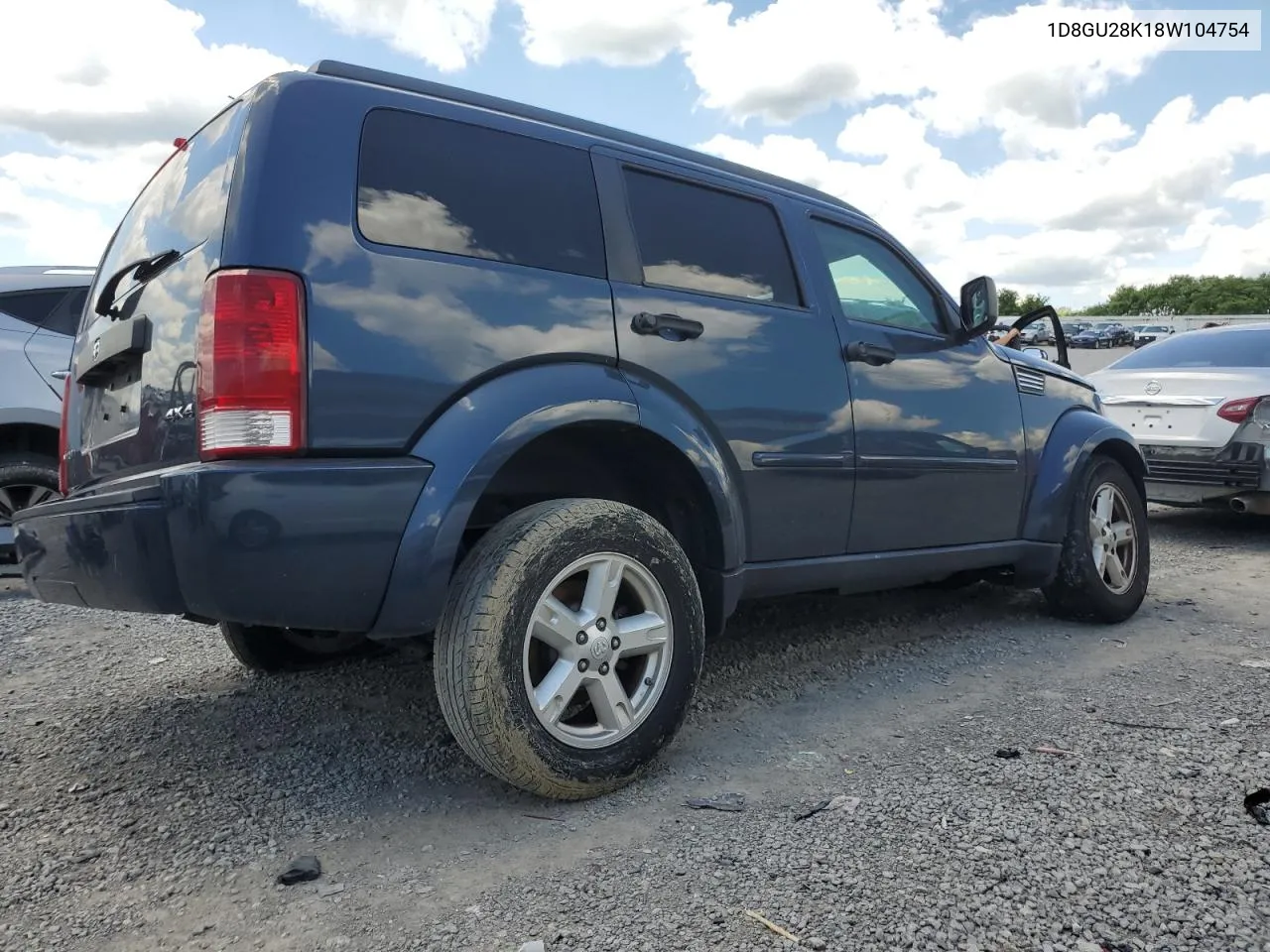 2008 Dodge Nitro Sxt VIN: 1D8GU28K18W104754 Lot: 56613534