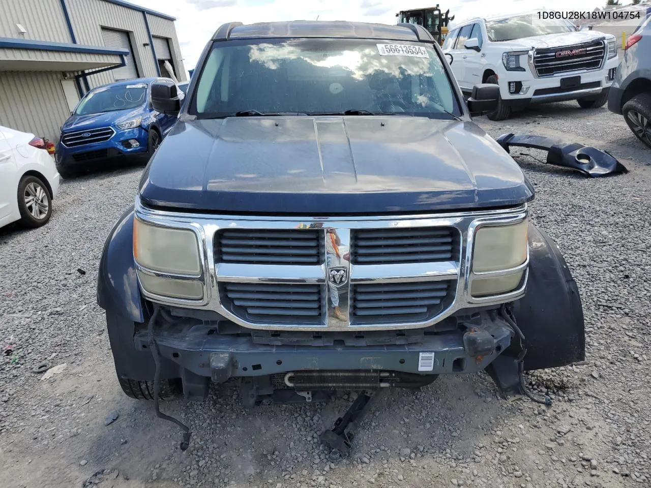 2008 Dodge Nitro Sxt VIN: 1D8GU28K18W104754 Lot: 56613534