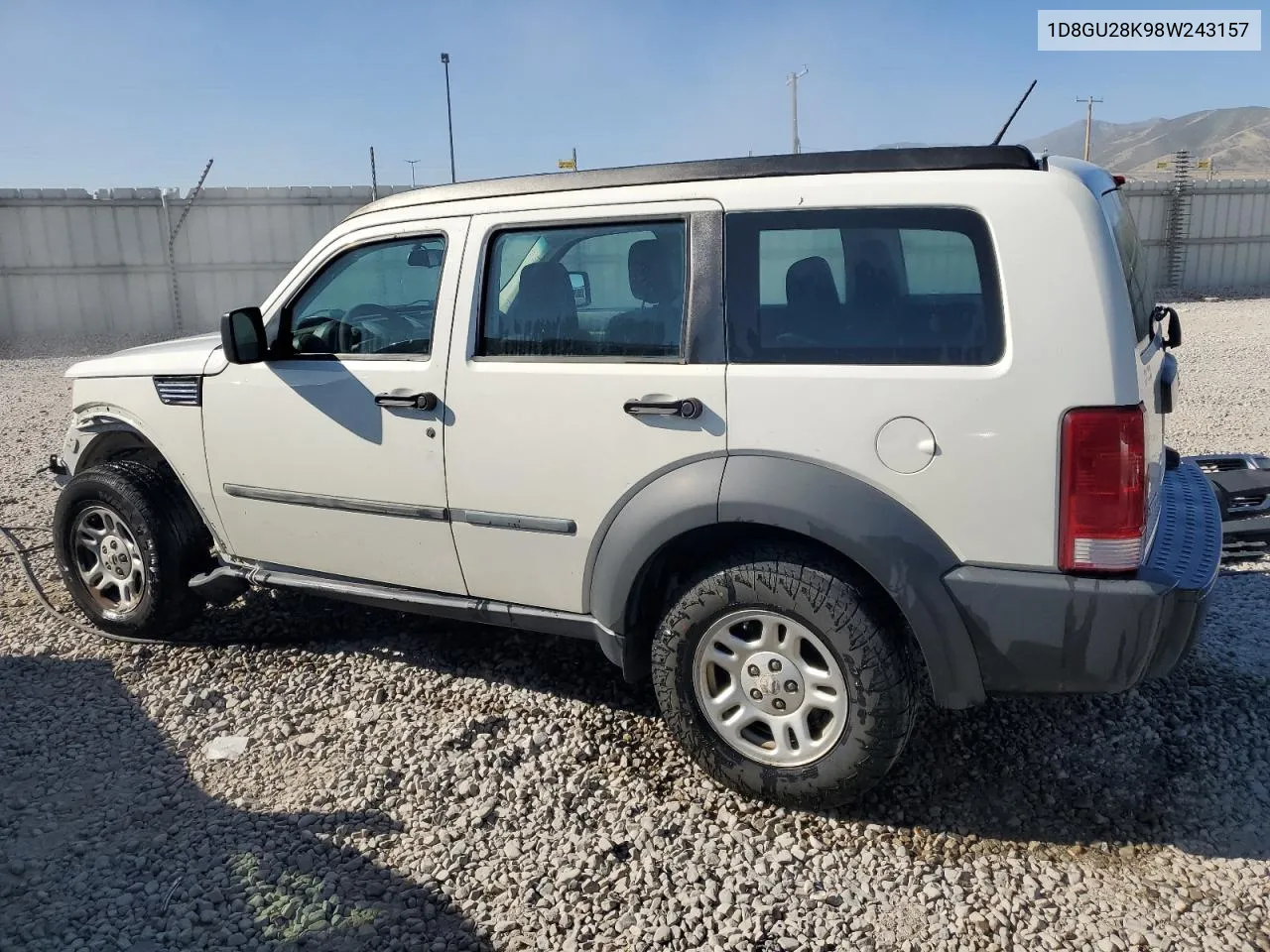 2008 Dodge Nitro Sxt VIN: 1D8GU28K98W243157 Lot: 68931474