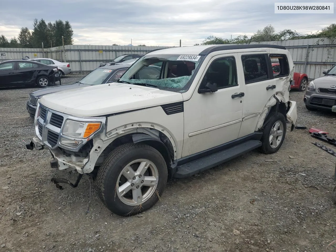 2008 Dodge Nitro Sxt VIN: 1D8GU28K98W280841 Lot: 69229534