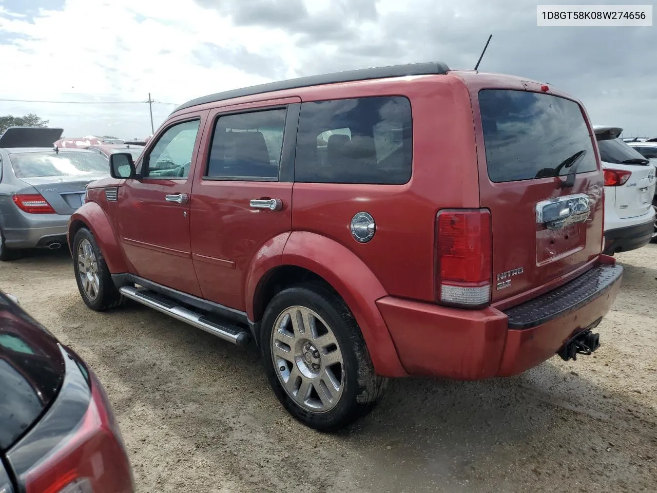 2008 Dodge Nitro Slt VIN: 1D8GT58K08W274656 Lot: 74896284