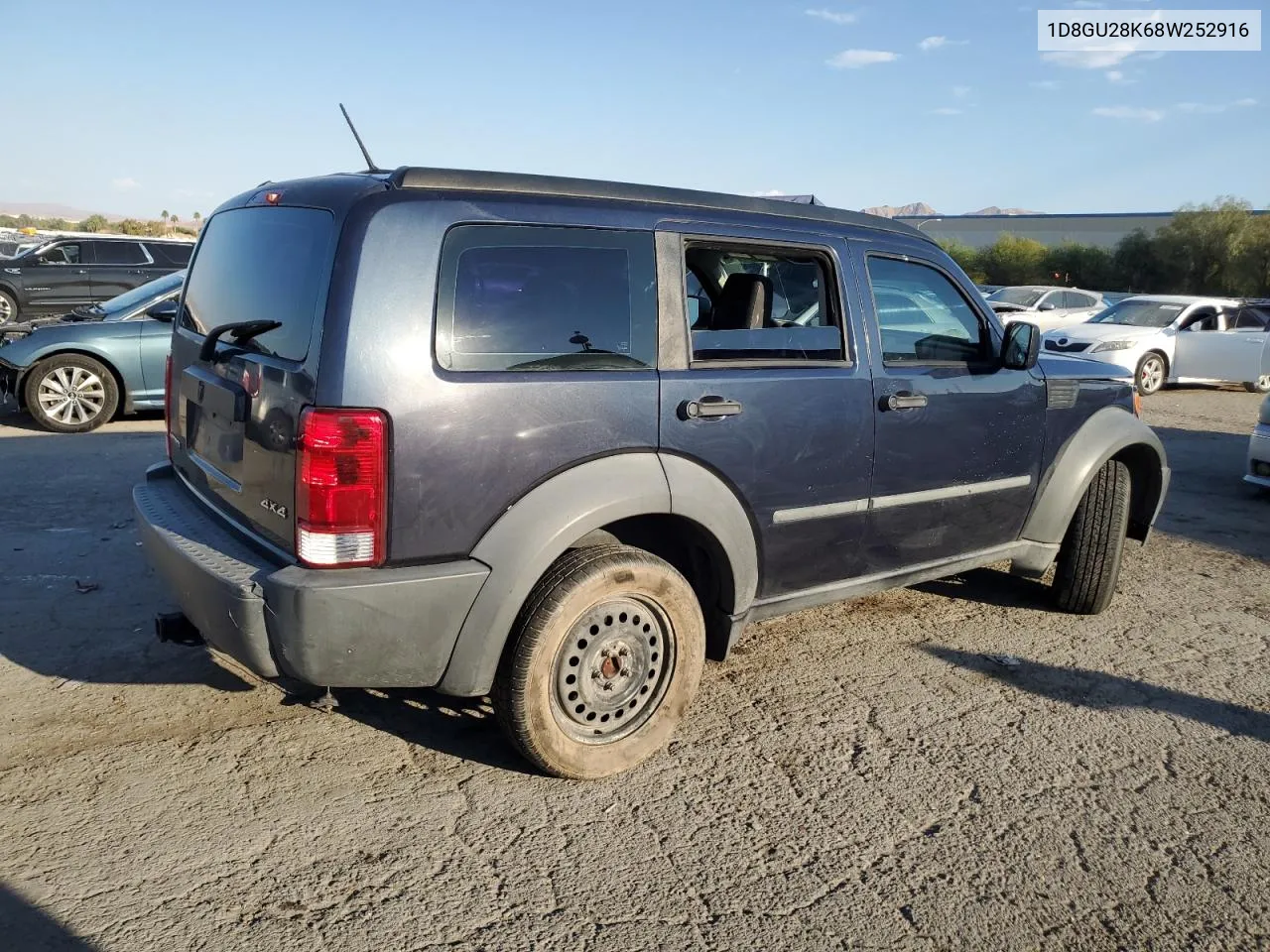 2008 Dodge Nitro Sxt VIN: 1D8GU28K68W252916 Lot: 75363784