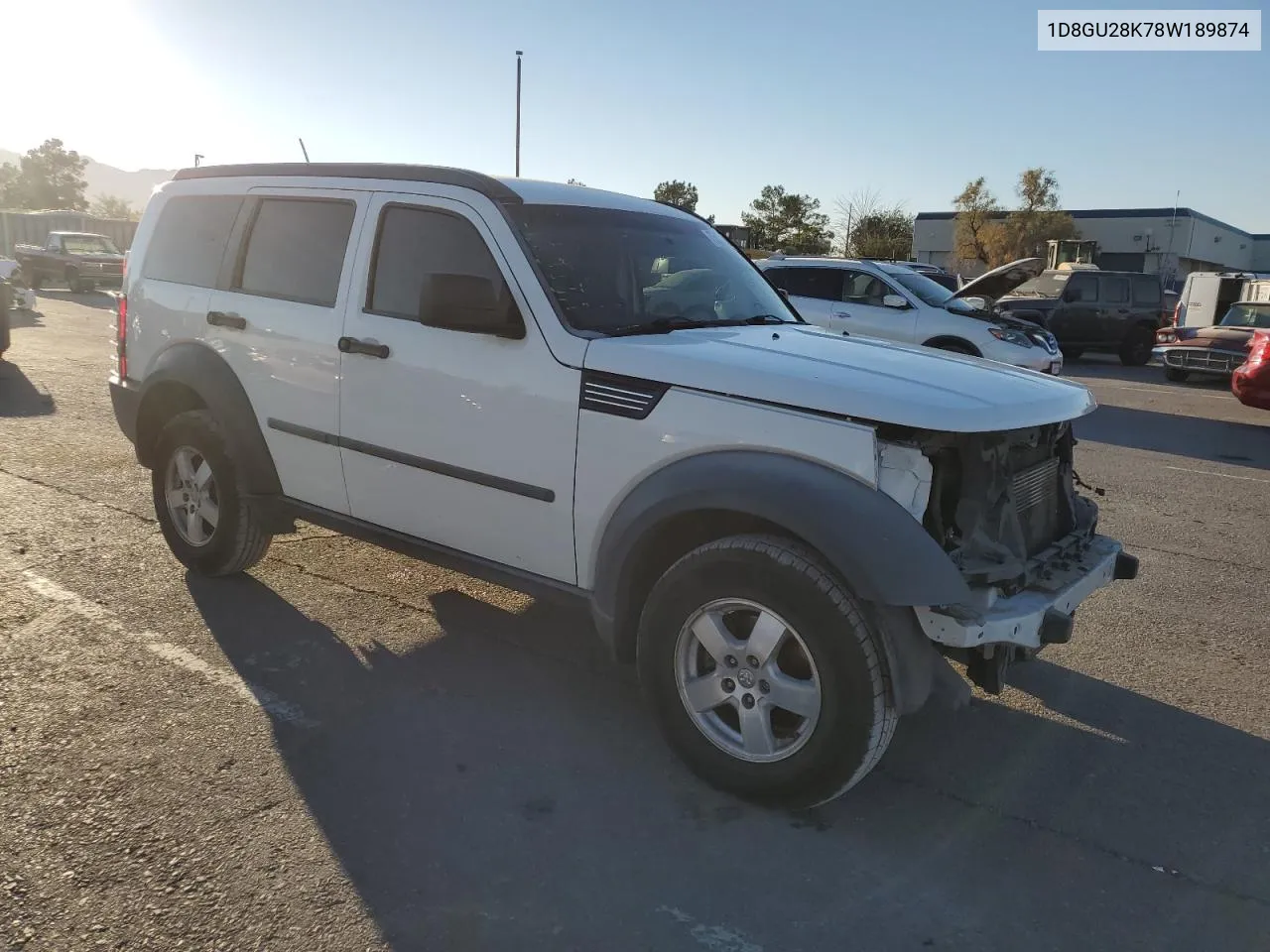 2008 Dodge Nitro Sxt VIN: 1D8GU28K78W189874 Lot: 75622374