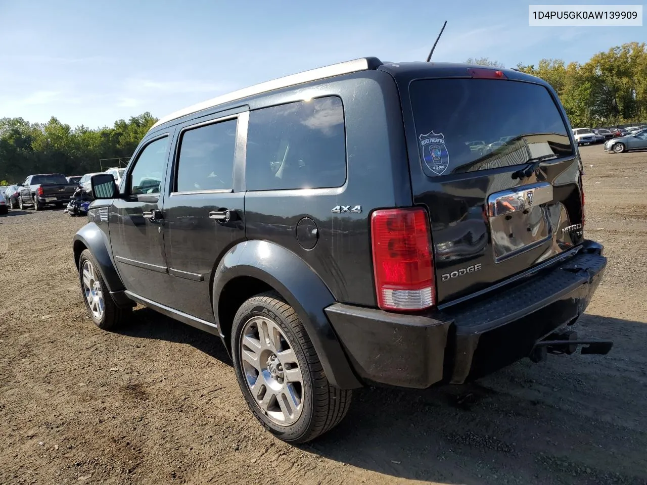 2010 Dodge Nitro Sxt VIN: 1D4PU5GK0AW139909 Lot: 71229904