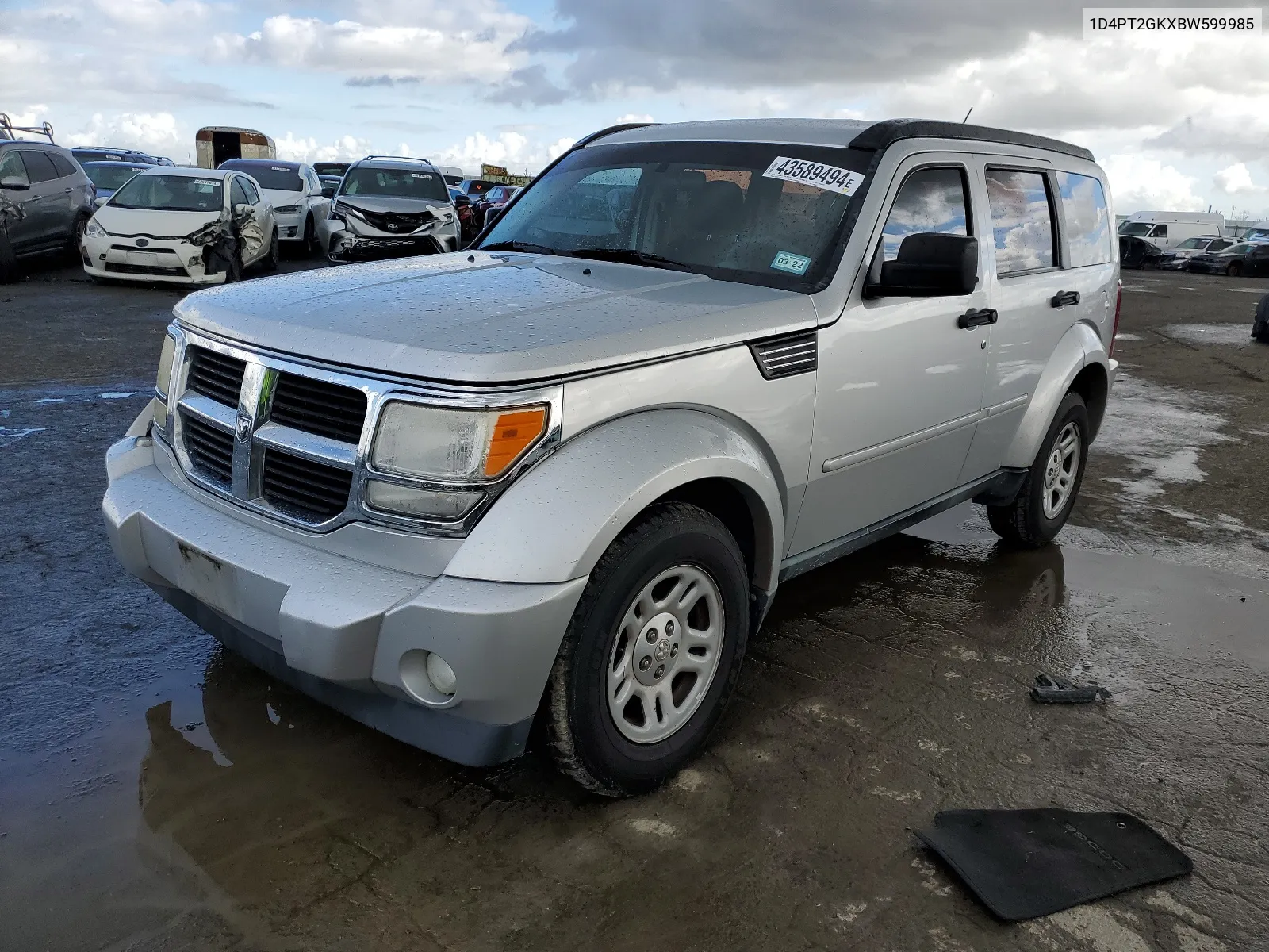 2011 Dodge Nitro Se VIN: 1D4PT2GKXBW599985 Lot: 43589494