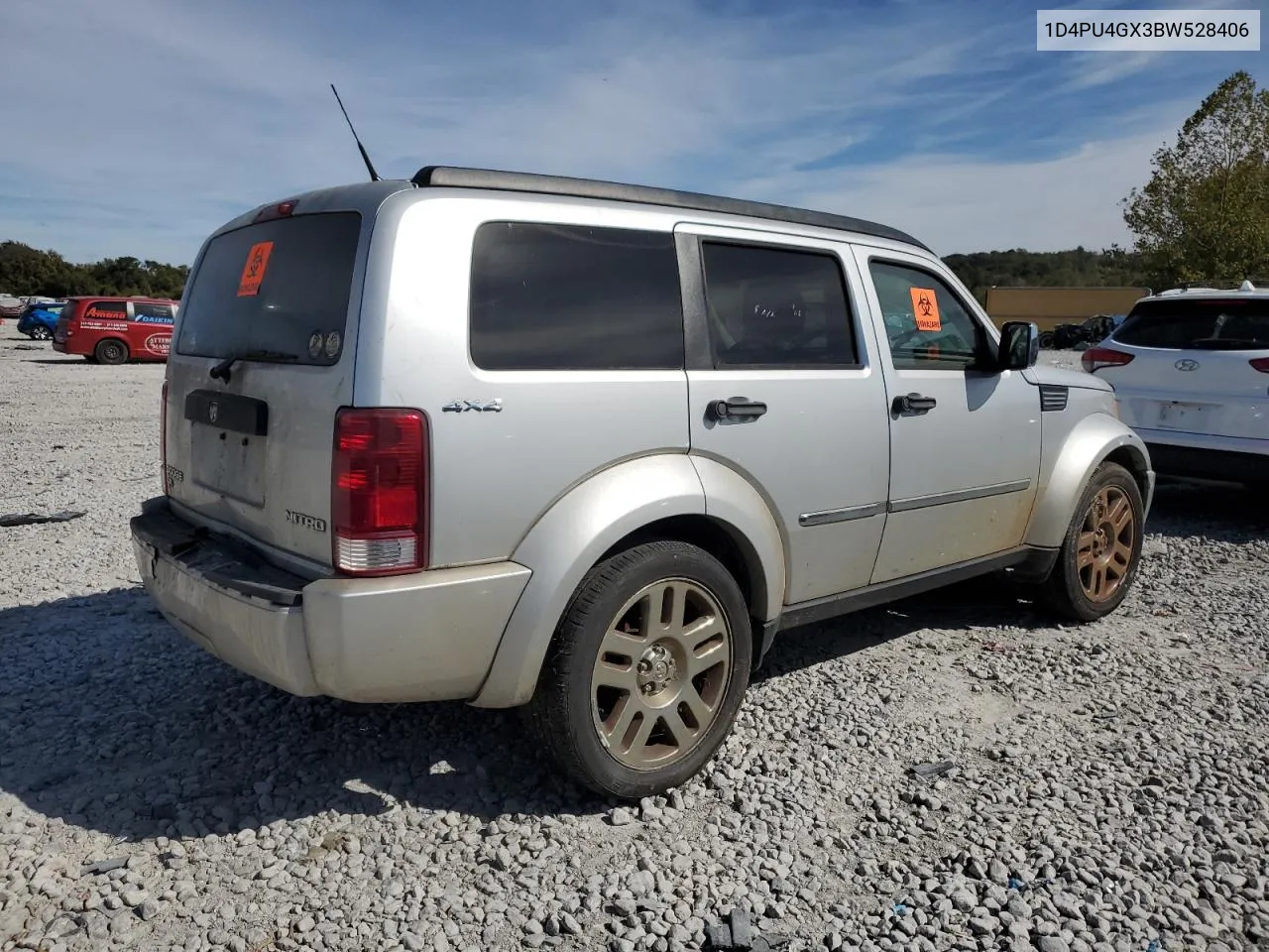 2011 Dodge Nitro Heat VIN: 1D4PU4GX3BW528406 Lot: 75756674