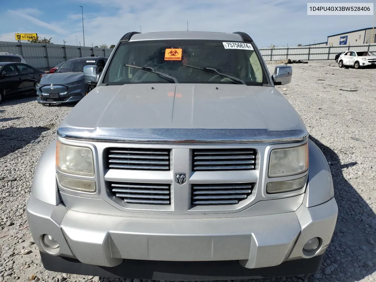 2011 Dodge Nitro Heat VIN: 1D4PU4GX3BW528406 Lot: 75756674