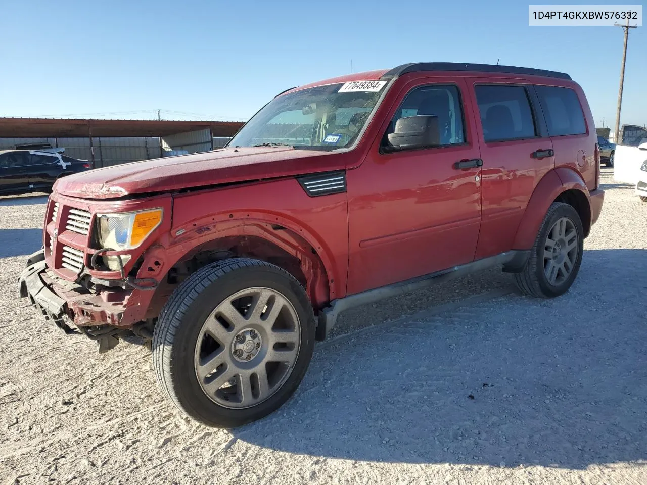 2011 Dodge Nitro Heat VIN: 1D4PT4GKXBW576332 Lot: 77649384