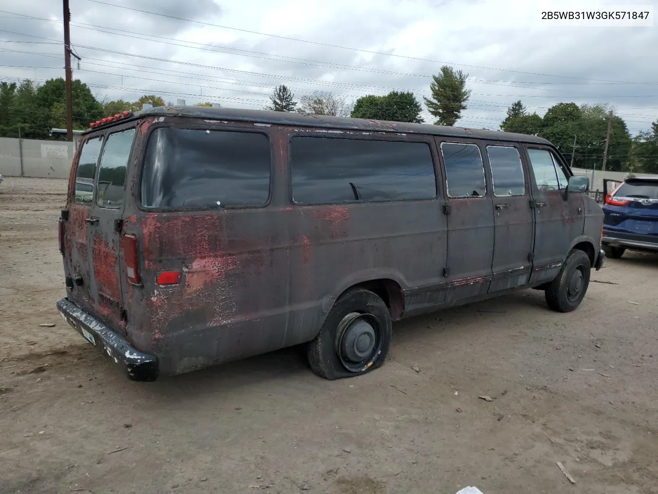 1986 Dodge Ram Wagon B350 VIN: 2B5WB31W3GK571847 Lot: 74076664