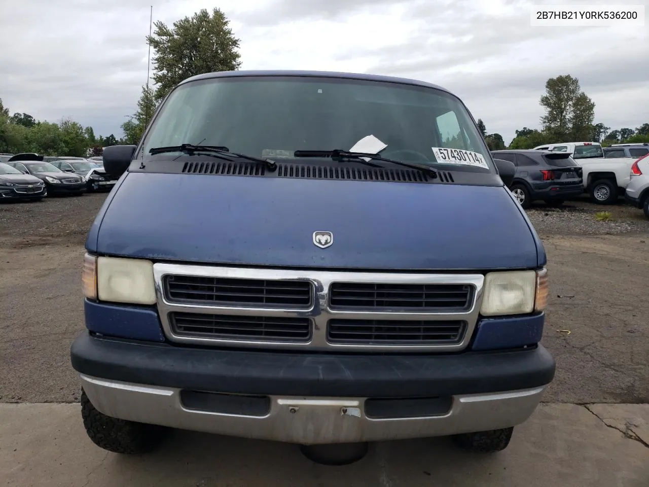 1994 Dodge Ram Van B250 VIN: 2B7HB21Y0RK536200 Lot: 68886214