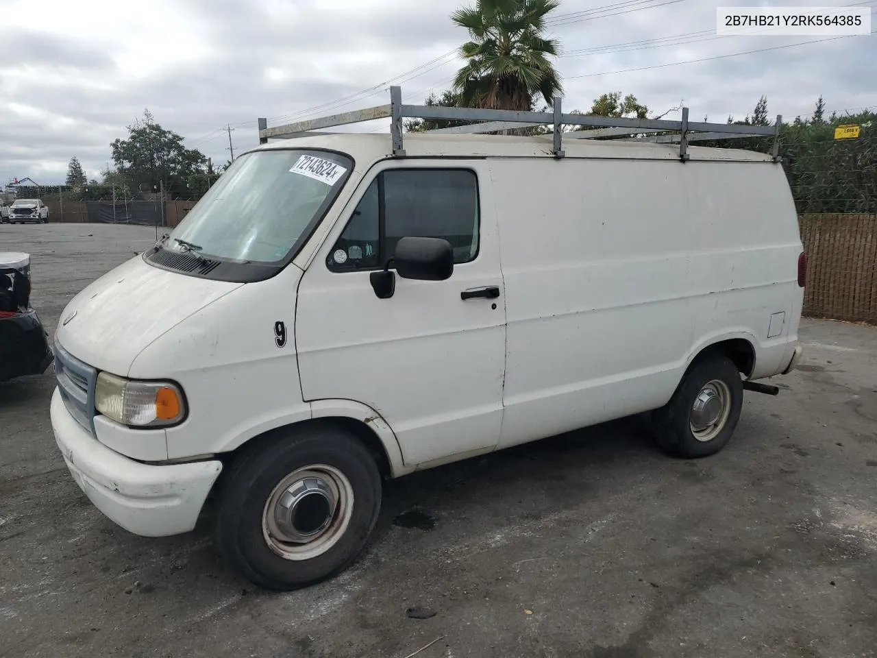 1994 Dodge Ram Van B250 VIN: 2B7HB21Y2RK564385 Lot: 72143624