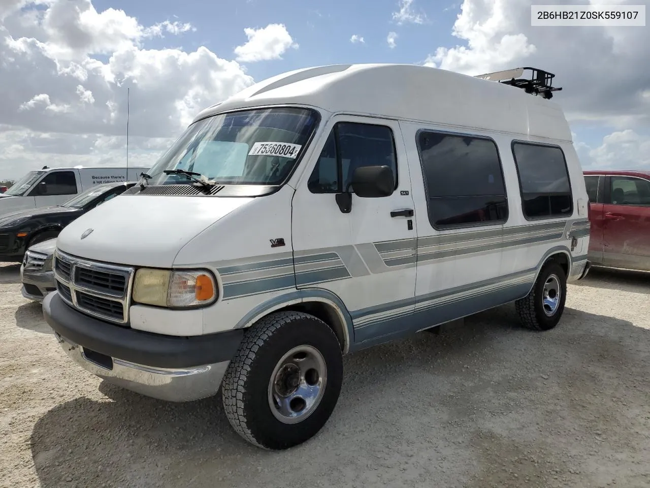 1995 Dodge Ram Van B2500 VIN: 2B6HB21Z0SK559107 Lot: 75360804