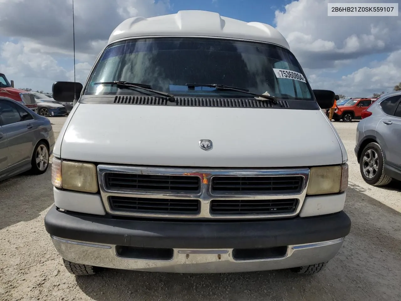 1995 Dodge Ram Van B2500 VIN: 2B6HB21Z0SK559107 Lot: 75360804