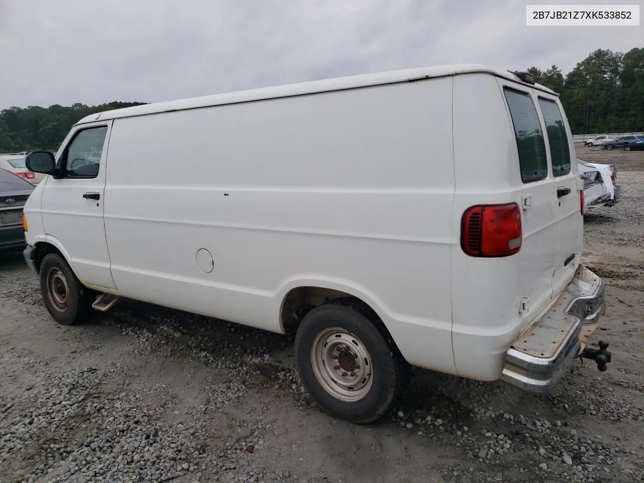 1999 Dodge Ram Van B2500 VIN: 2B7JB21Z7XK533852 Lot: 71294594