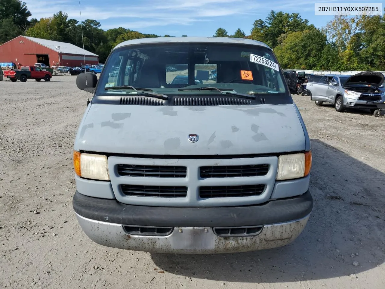 1999 Dodge Ram Van B1500 VIN: 2B7HB11Y0XK507285 Lot: 72353224