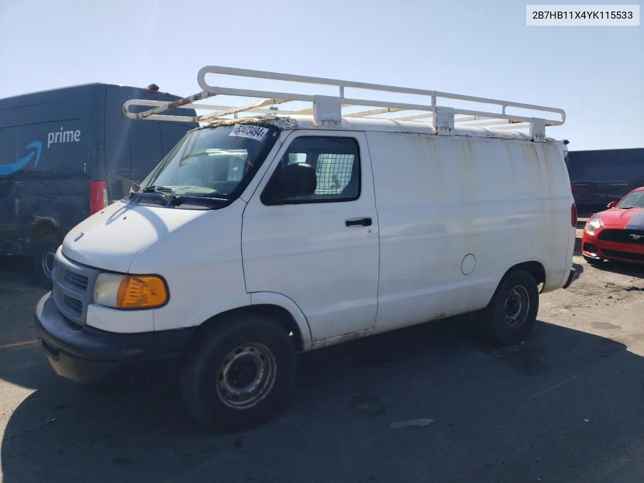 2000 Dodge Ram Van B1500 VIN: 2B7HB11X4YK115533 Lot: 54473494