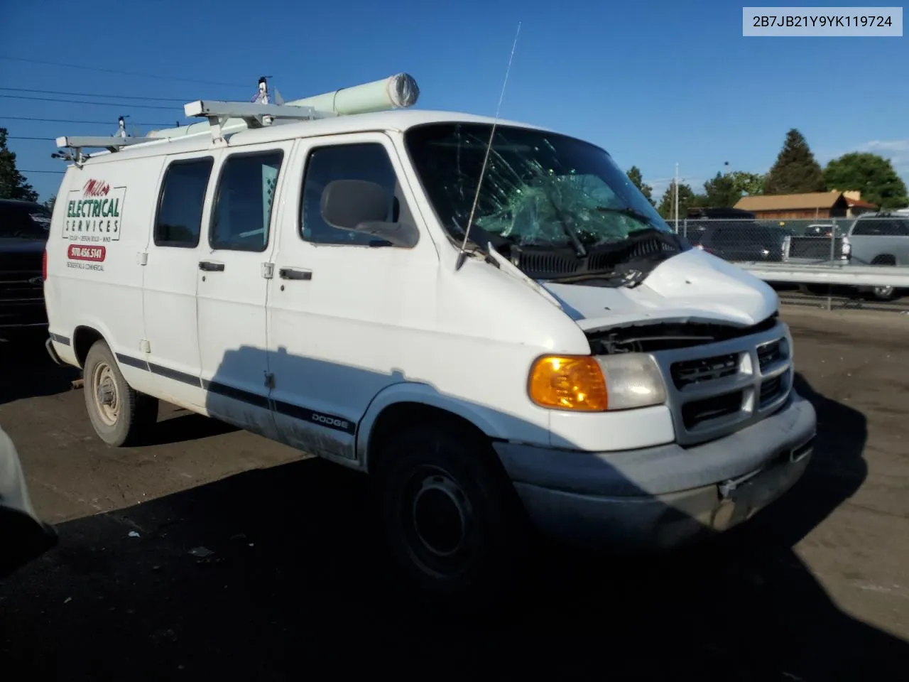 2000 Dodge Ram Van B2500 VIN: 2B7JB21Y9YK119724 Lot: 64998924