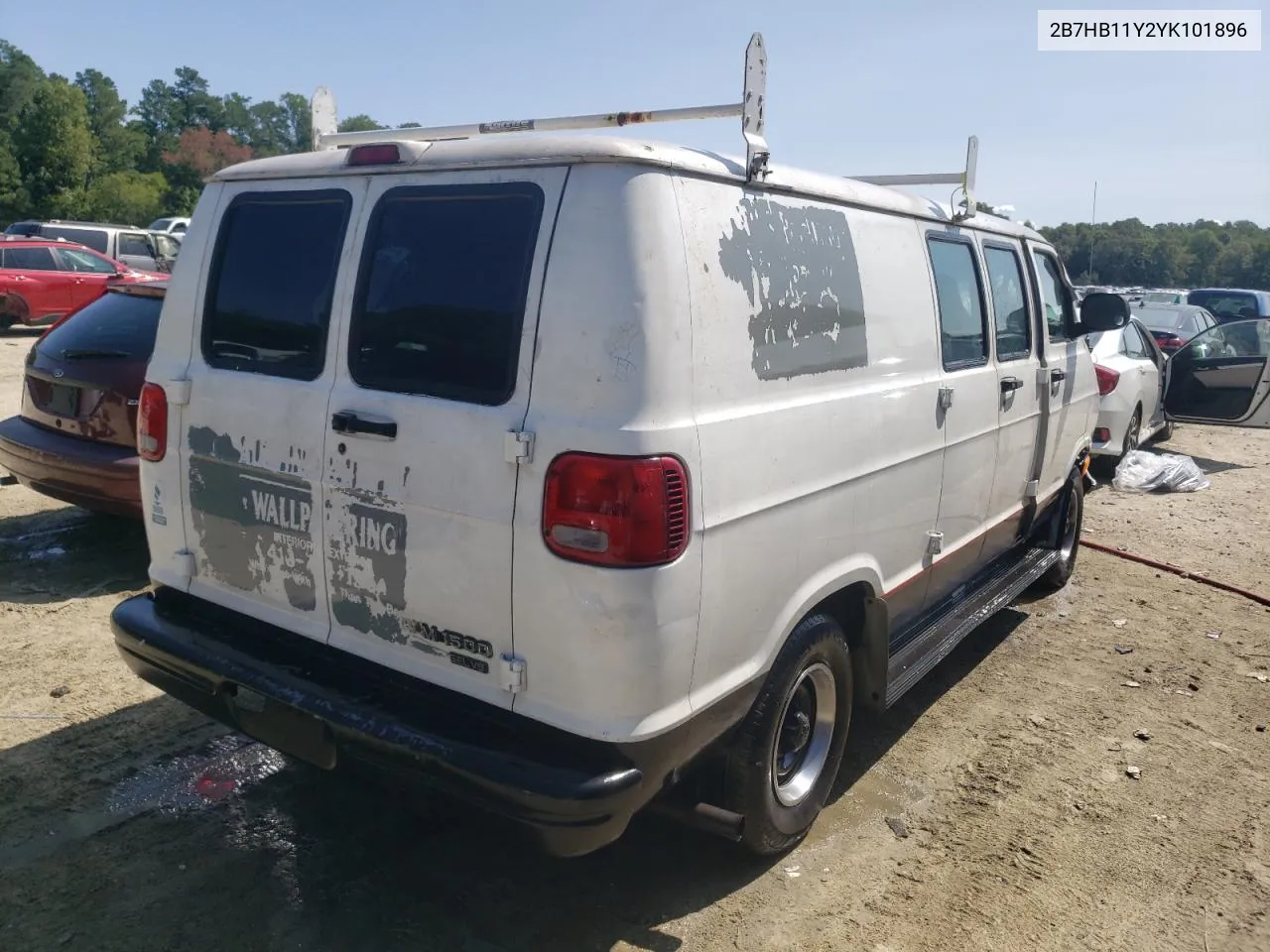 2000 Dodge Ram Van B1500 VIN: 2B7HB11Y2YK101896 Lot: 67518534