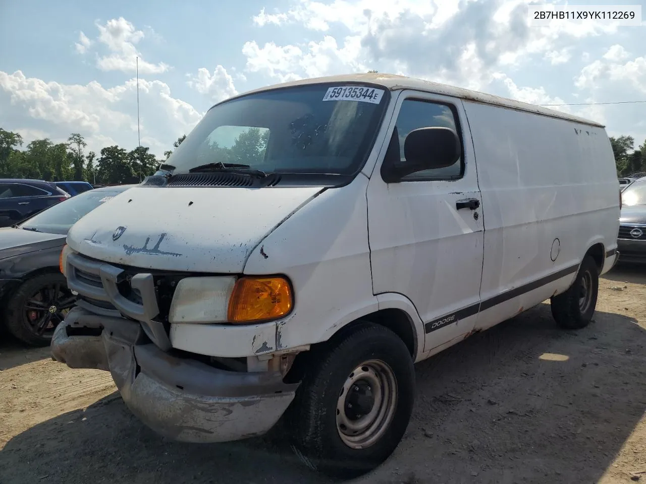 2000 Dodge Ram Van B1500 VIN: 2B7HB11X9YK112269 Lot: 68979274