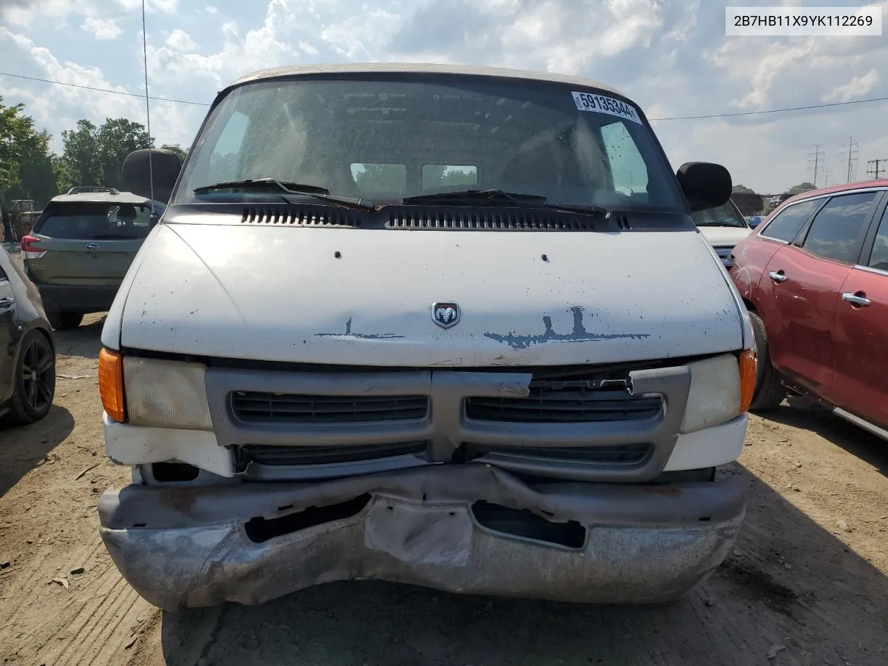 2000 Dodge Ram Van B1500 VIN: 2B7HB11X9YK112269 Lot: 68979274