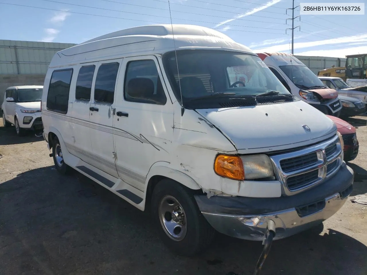 2000 Dodge Ram Van B1500 VIN: 2B6HB11Y6YK163726 Lot: 73036594