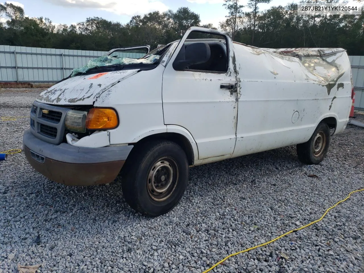 2000 Dodge Ram Van B2500 VIN: 2B7JB21Y1YK120544 Lot: 74261904