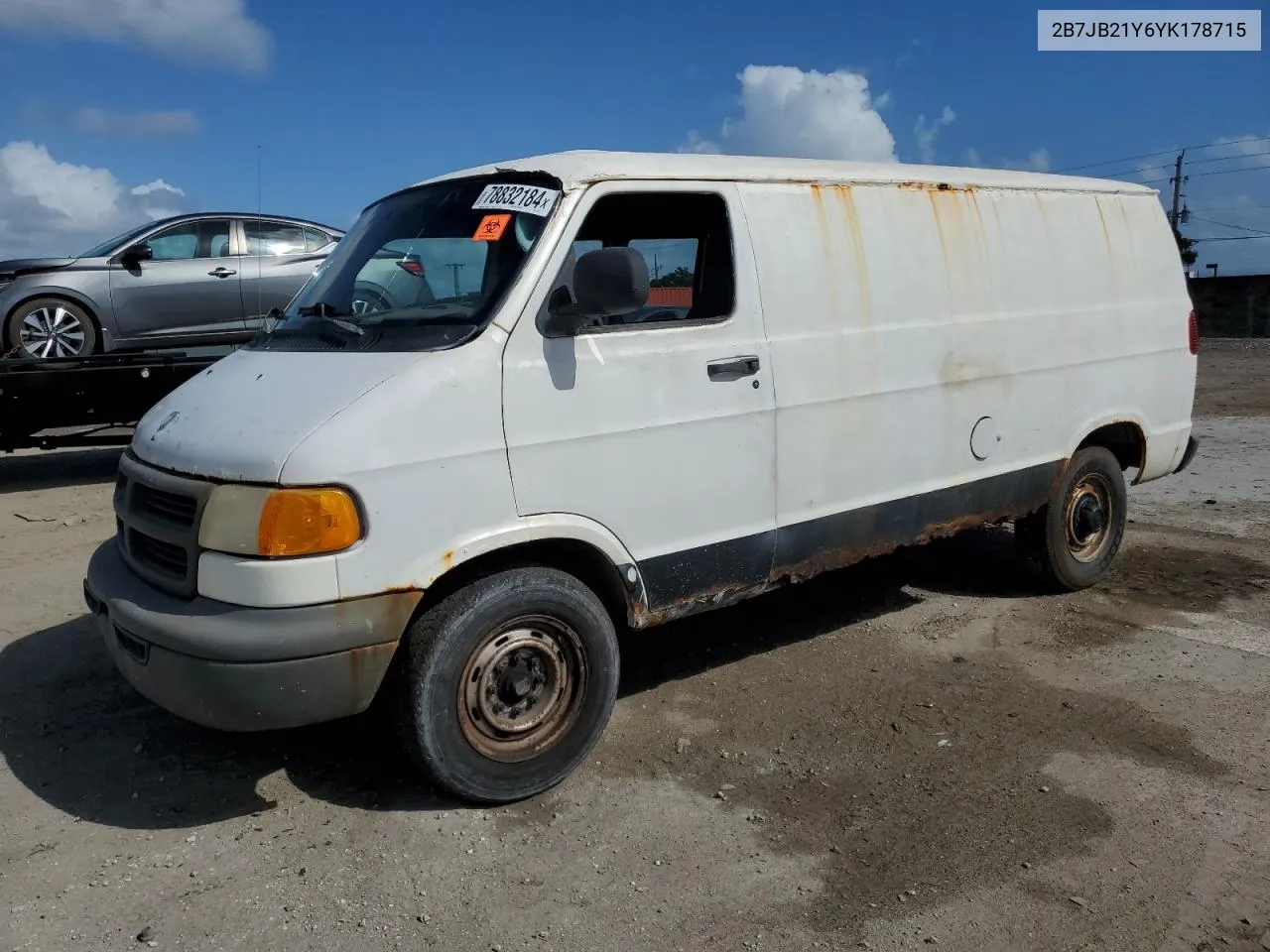 2000 Dodge Ram Van B2500 VIN: 2B7JB21Y6YK178715 Lot: 78832184