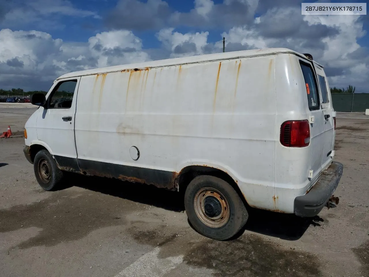 2000 Dodge Ram Van B2500 VIN: 2B7JB21Y6YK178715 Lot: 78832184