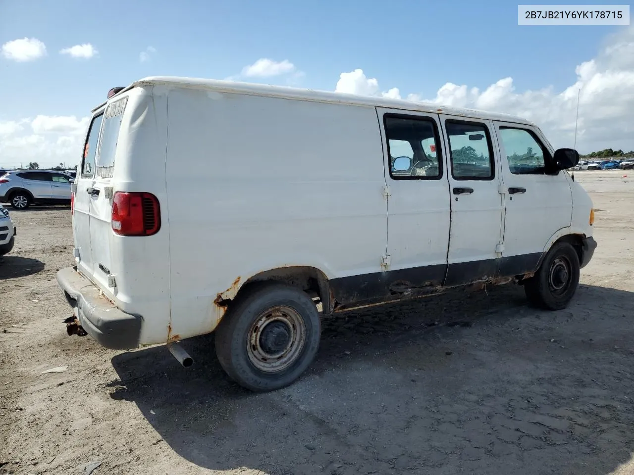 2000 Dodge Ram Van B2500 VIN: 2B7JB21Y6YK178715 Lot: 78832184