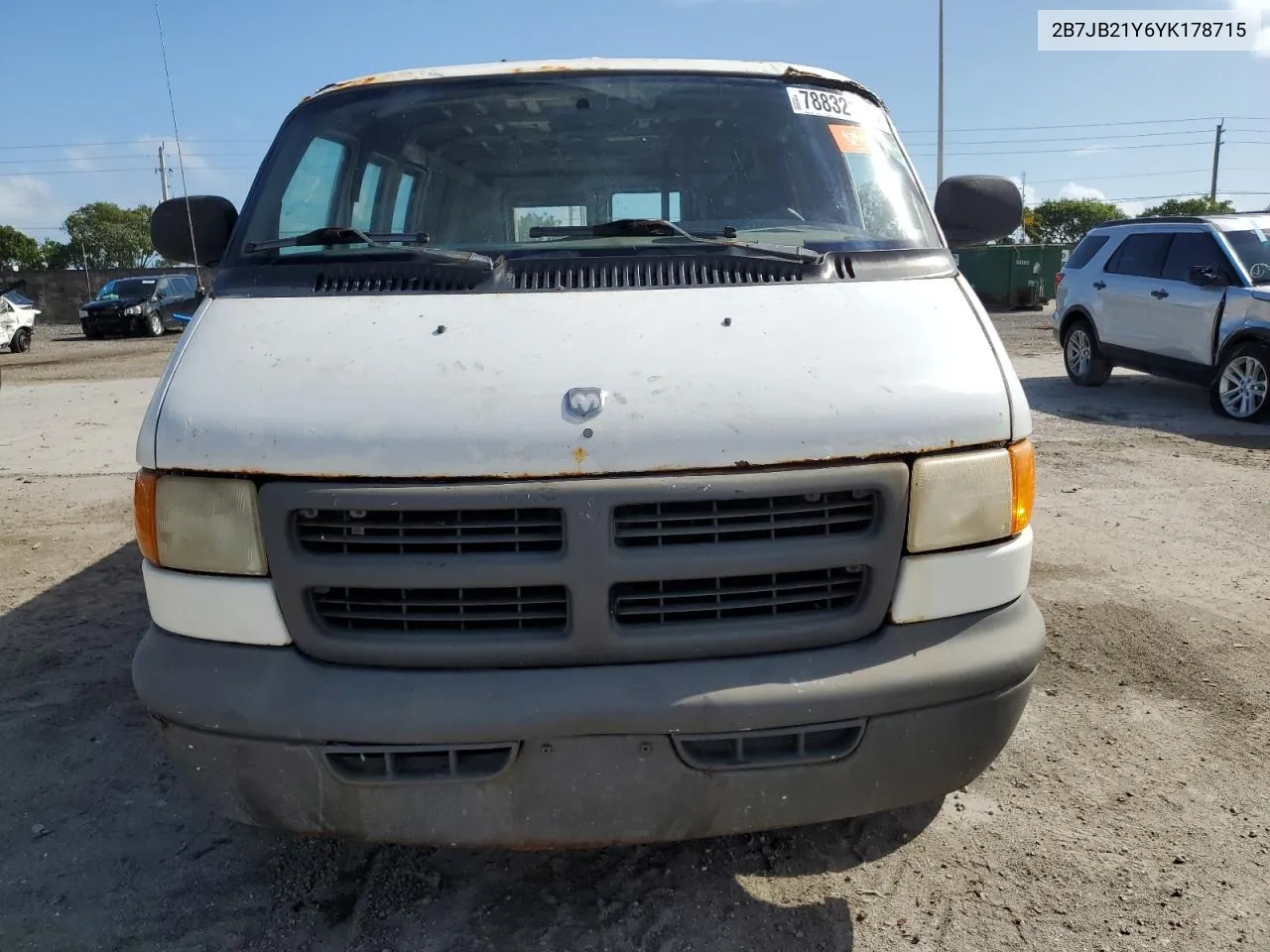 2000 Dodge Ram Van B2500 VIN: 2B7JB21Y6YK178715 Lot: 78832184