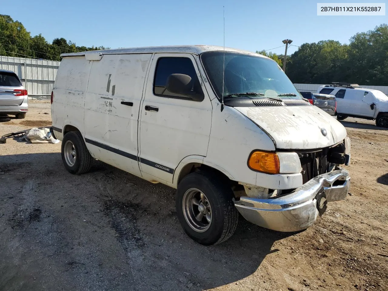 2001 Dodge Ram Van B1500 VIN: 2B7HB11X21K552887 Lot: 72274514