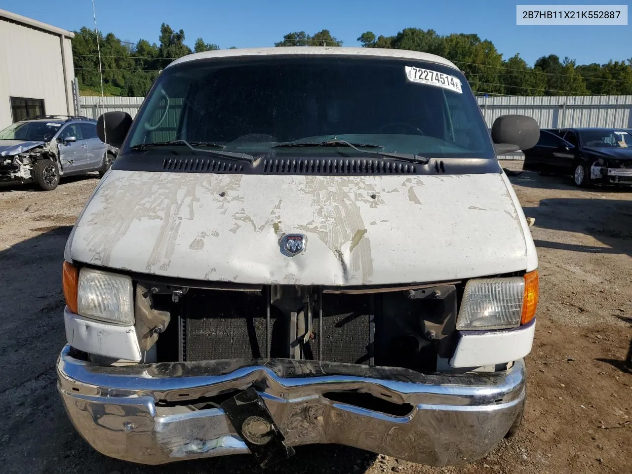 2001 Dodge Ram Van B1500 VIN: 2B7HB11X21K552887 Lot: 72274514