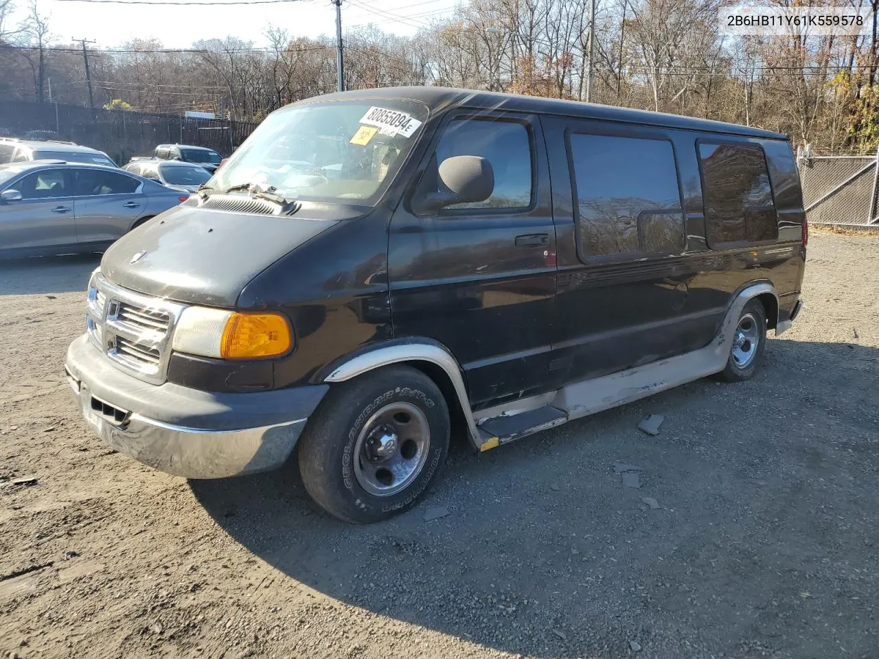 2001 Dodge Ram Van B1500 VIN: 2B6HB11Y61K559578 Lot: 80855094