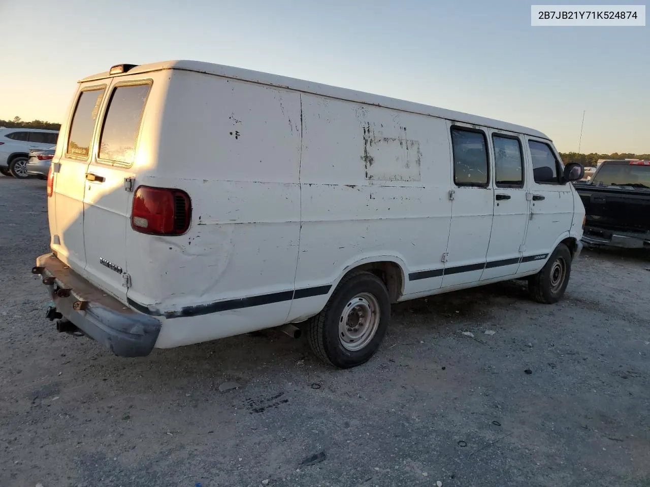 2001 Dodge Ram Van B2500 VIN: 2B7JB21Y71K524874 Lot: 80994584