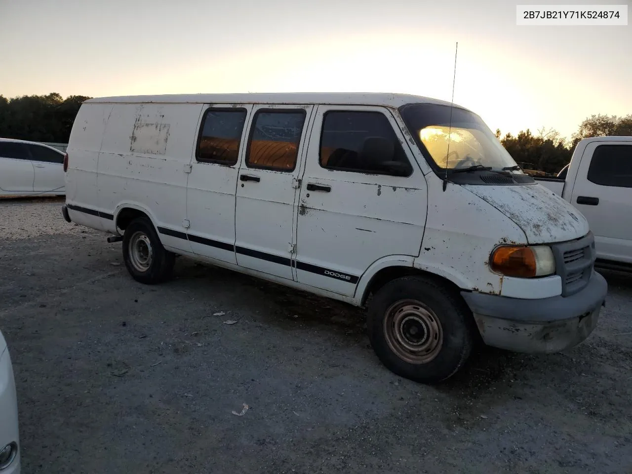 2001 Dodge Ram Van B2500 VIN: 2B7JB21Y71K524874 Lot: 80994584