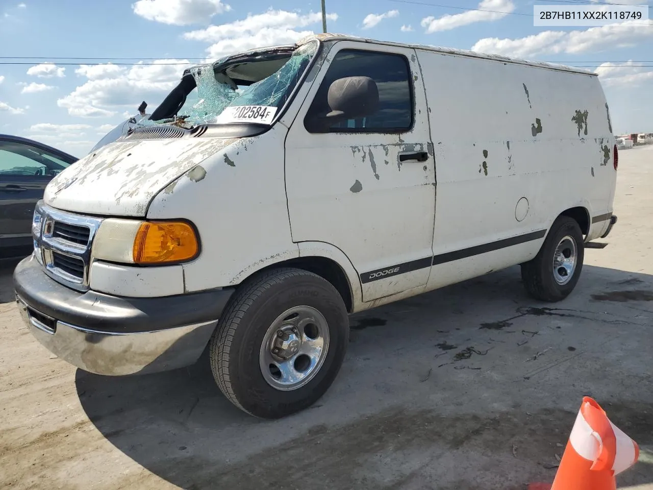 2B7HB11XX2K118749 2002 Dodge Ram Van B1500