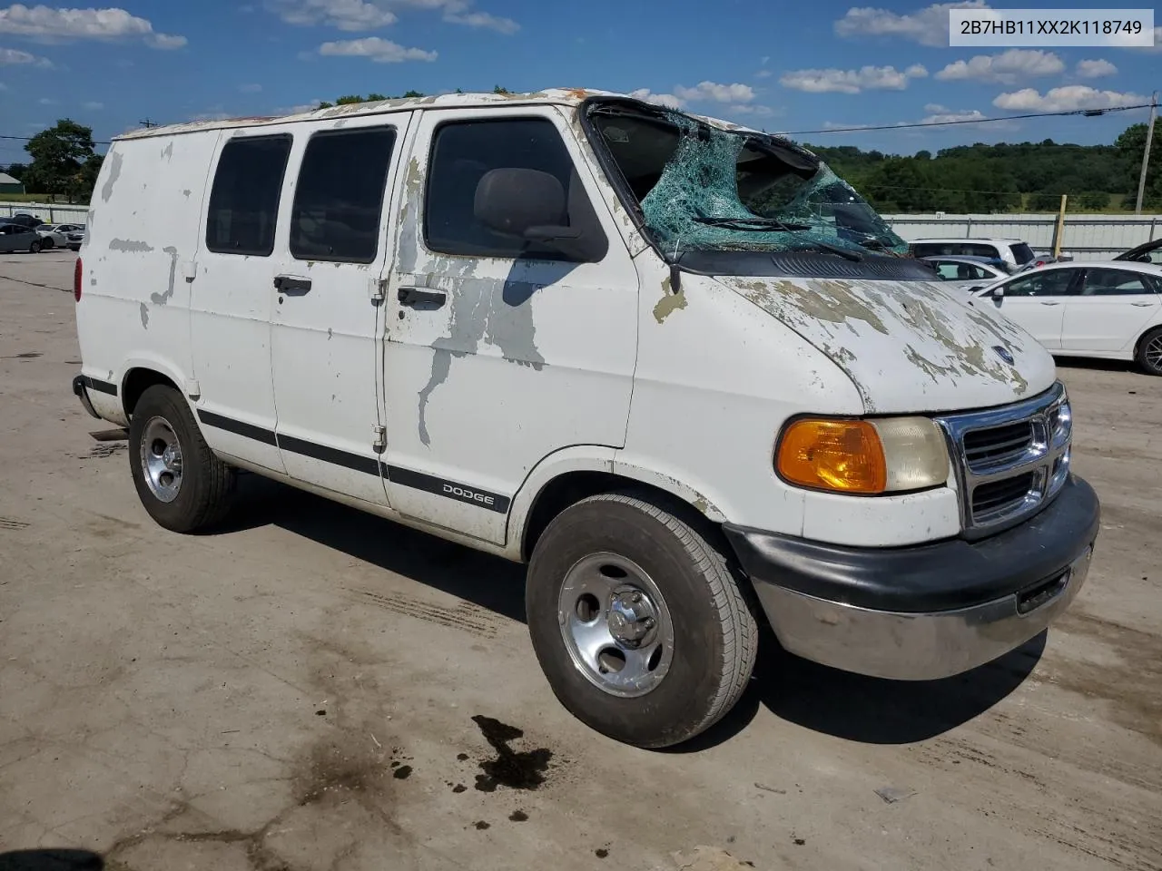 2002 Dodge Ram Van B1500 VIN: 2B7HB11XX2K118749 Lot: 55202584