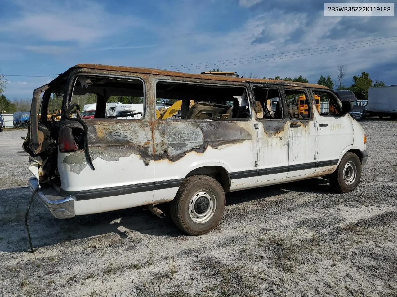 2002 Dodge Ram Wagon B3500 VIN: 2B5WB35Z22K119188 Lot: 70237774