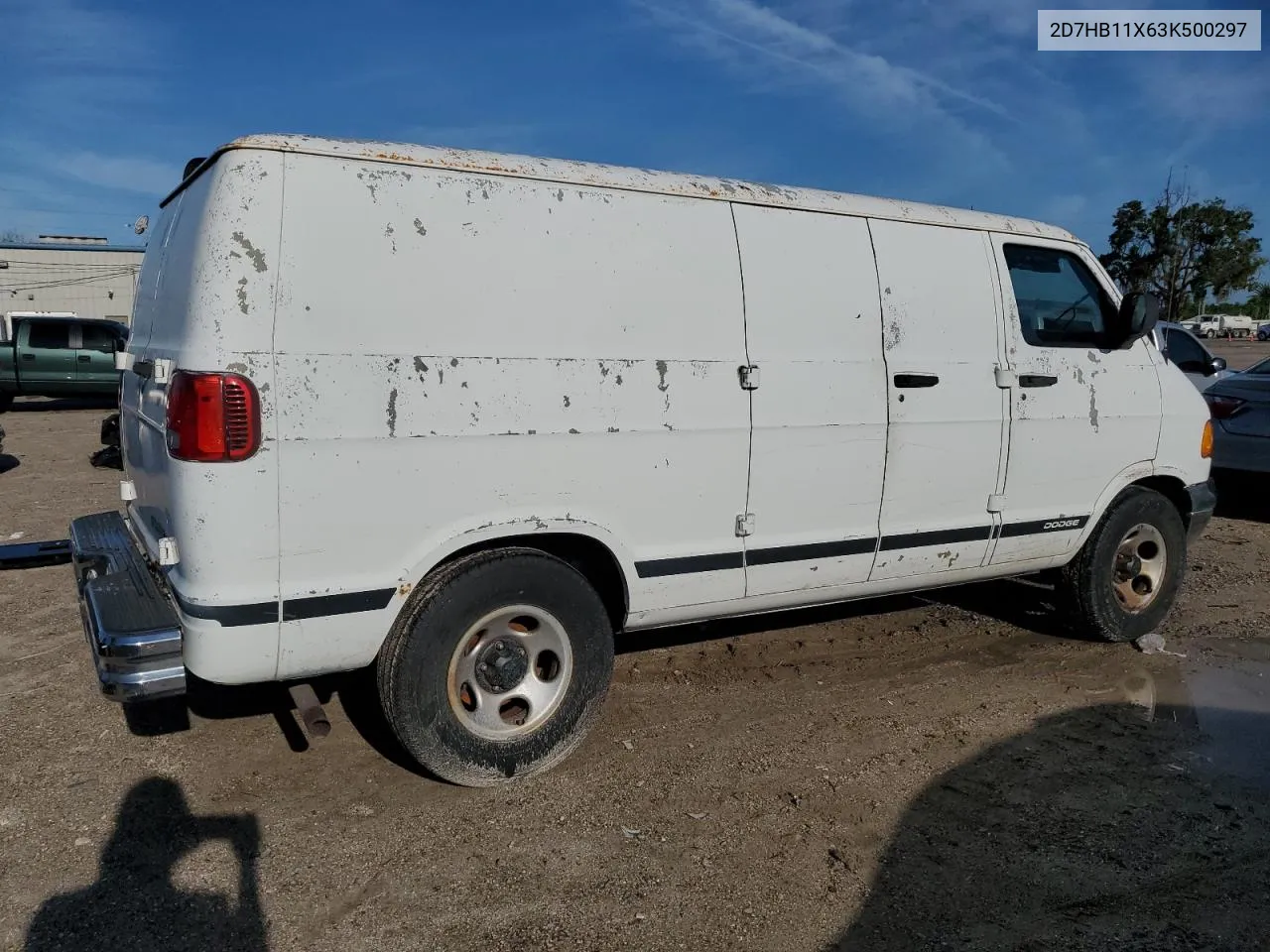 2003 Dodge Ram Van B1500 VIN: 2D7HB11X63K500297 Lot: 69070934