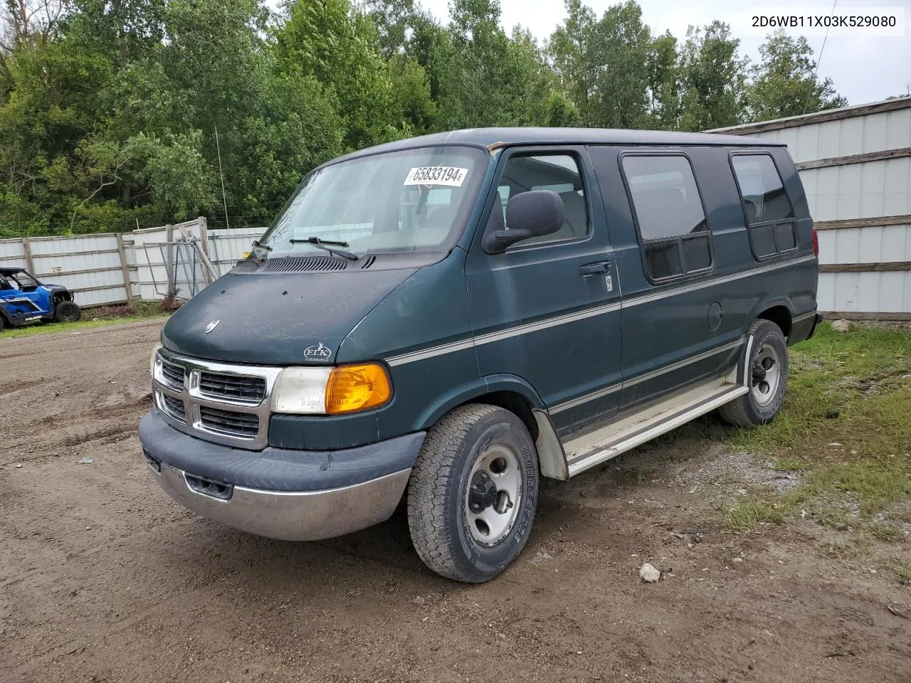 2003 Dodge Ram Van B1500 VIN: 2D6WB11X03K529080 Lot: 71686894