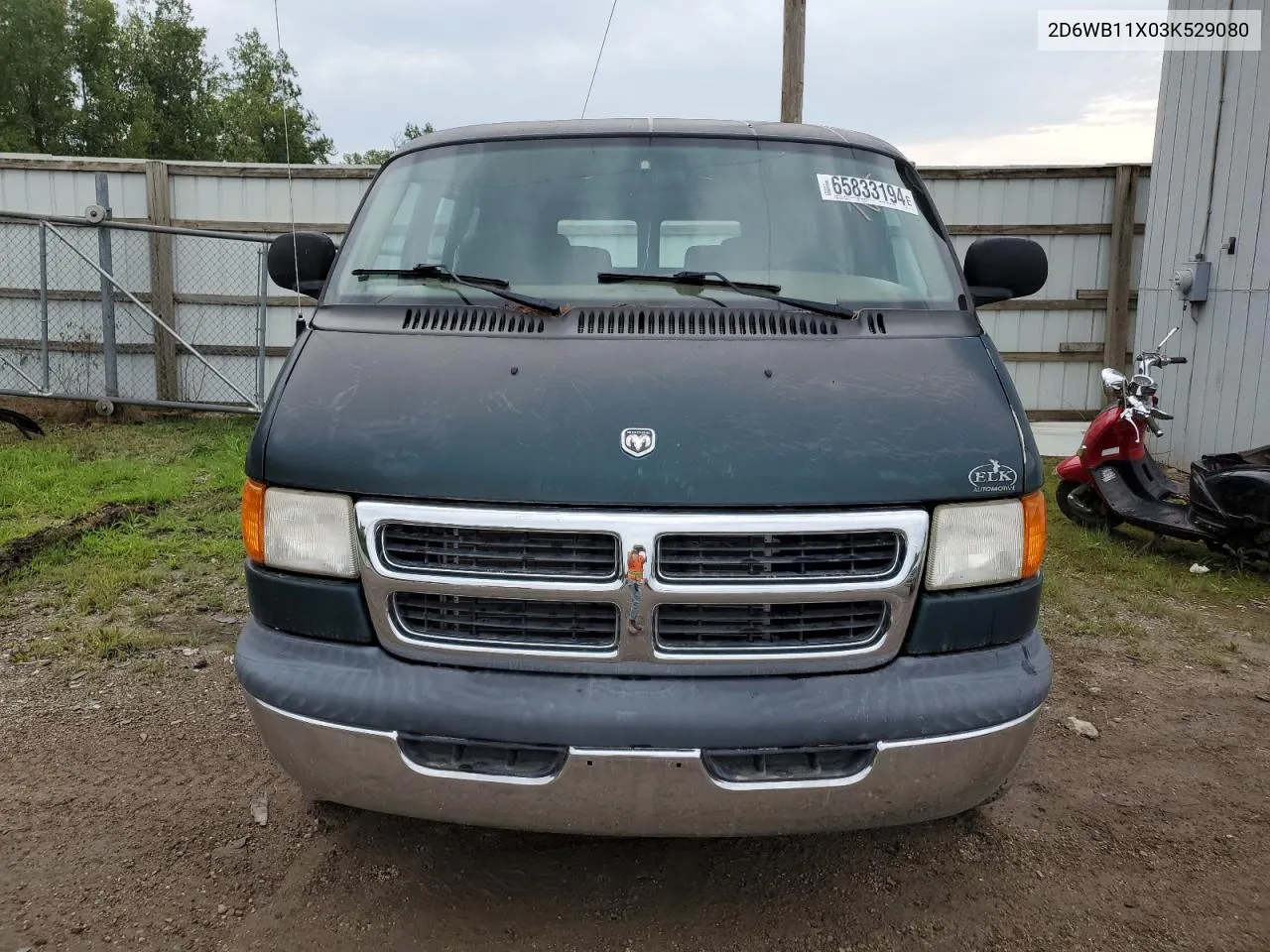 2003 Dodge Ram Van B1500 VIN: 2D6WB11X03K529080 Lot: 71686894