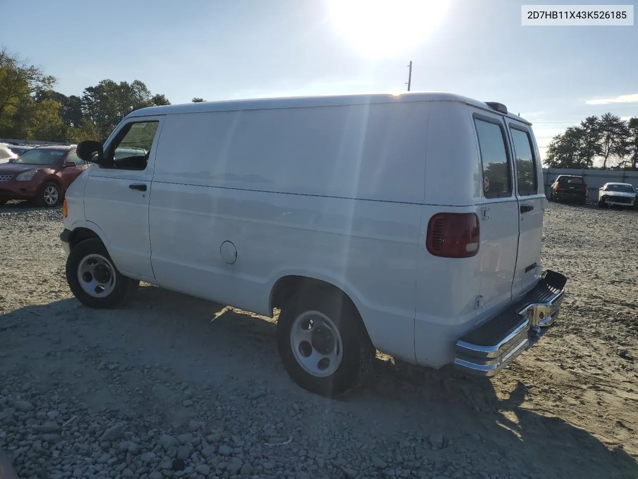 2003 Dodge Ram Van B1500 VIN: 2D7HB11X43K526185 Lot: 74807384